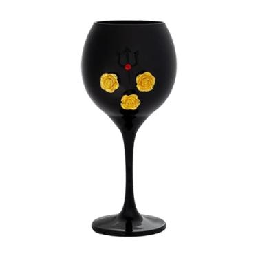 Imagem de META ATACADO, Taça Preta Pomba Gira 3 Rosas e Trid. Pr 400 ml 20cm Celebra