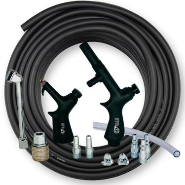 Imagem de Kit Completo P/Encher Pneus Mangueira + Bico + Engate Rápido