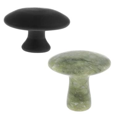 Imagem de Conjunto de 2 peças de pedras quentes de basalto natural para massagem quente para rosto e corpo | Conjunto de ferramentas massageadoras de cuidado de relaxamento | Prato de pedra de jade para