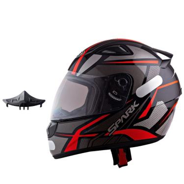 Imagem de Capacete Masculino Ebf Spider Vermelho Mais Narigueira