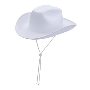 Imagem de Generic Chapéu de cowboy ocidental, chapéu de cowboy, cowgirl, casual, cavalheiro, jazz, chapéu de sol para pesca, festa temática, festival ao ar livre, branco
