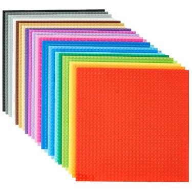 Imagem de Strictly Briks Classic Stackable Baseplates, for Building Bricks, Bases for Tables, Mats, and More, 100% Compatible with All Major Brands, Rainbow Colors, 24 Pack, 10x10 Inches