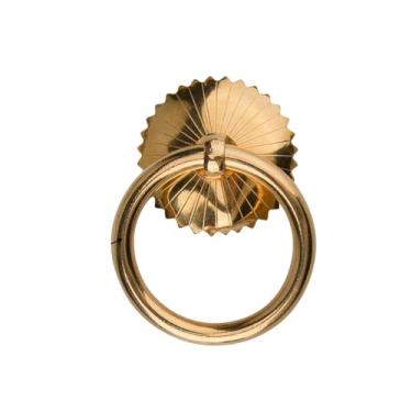 Imagem de Anel circular para armário de medicamentos, anel para puxar chá, ferragens, maçaneta da porta do guarda-roupa, móveis antigos, gaveta, alça de latão, cor de latão 5cm 2