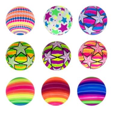 Imagem de Kit 65 Bolas Vinil Dente De Leite Praia Piscina sortida 23cm para festas eventos e decoração