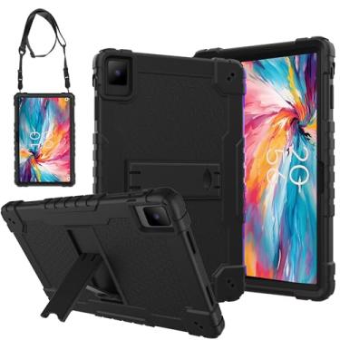 Imagem de Capa para tablet Mignova para TCL Tab Pro 5G com suporte giratório integrado/alça de ombro híbrida à prova de choque capa para Nokia T20/T21/Vastking KingPad M10 10,4" (preto + preto)