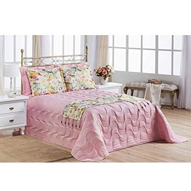 Imagem de Kit Colcha Queen 6 Peças Versatty Casaborda Rosa
