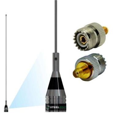Imagem de Antena Móvel 1/4 de Onda VHF 130-900mhz Steelbras AP0186 + Adaptador p