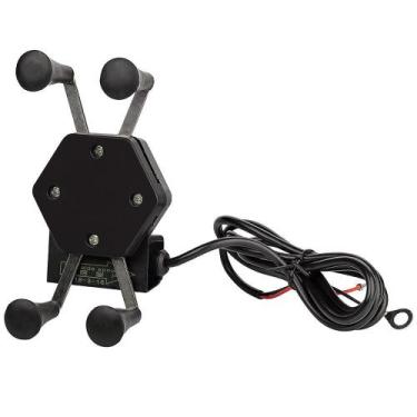 Imagem de Suporte Carregador Usb Para Celular Gps Moto Universal - Cirilo Cabos