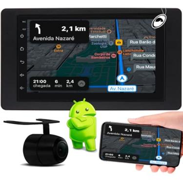 Imagem de Multimidia 7" Polegadas Android Kangoo 1998 a 2018 Android Auto CarPlay Wi-Fi + Câmera de Ré