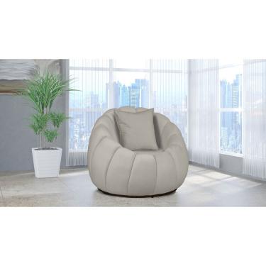 Imagem de Poltrona Decorativa Concha Giratória Almofada Veludo Marfim - Londrilar