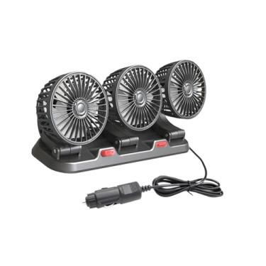 Imagem de Wswqop Ventilador de Refrigeração para Carro, Cabeça Tripla, Portátil, Baixo Ruído, Caminhão, Suv, Rotativo, Multifuncional, Ventilador de Circulação de Ar, 5v 12w
