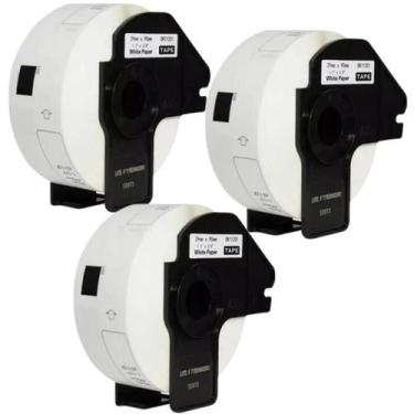 Imagem de KIT 3 Rolos Etiquetas Compativeis Brother Dk1201 Ql800 29x90 - Masterp