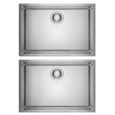 Imagem de Kit franke 2 cubas linea de embutir em aço inox 60x40cm