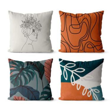 Imagem de kit 4 almofadas decorativas tons terroso - kombigode