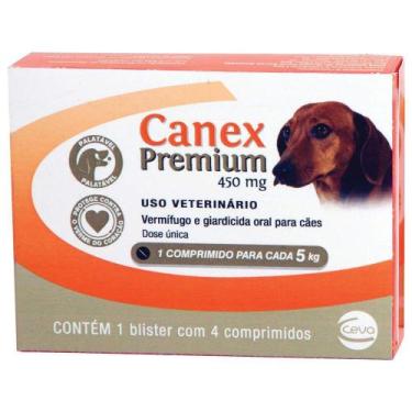 Imagem de Vermífugo Ceva Canex Premium 450mg com 4 Comprimidos - Ceva / Canex