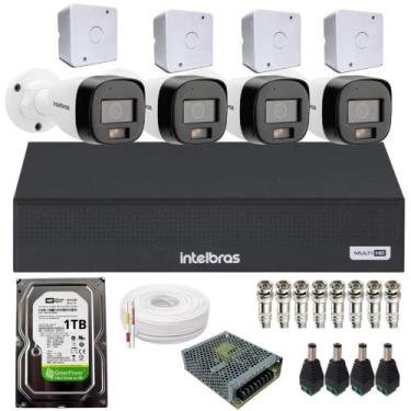 Imagem de Kit 4 Câmeras Intelbras 3220b Full Color Com Áudio Dvr Intelbras Mhdx 