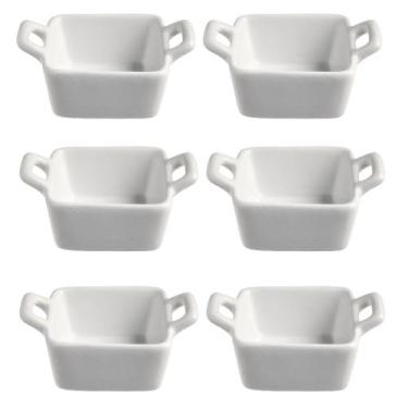 Imagem de Travessa Porcelana Branca 60ml - Finger food - 6 Peças - Mãos e Arte 