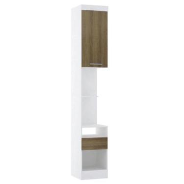 Imagem de Mesa de Cabeceira Alta 38cm 1 Porta e 1 Gaveta Alpes Luciane Móveis - 