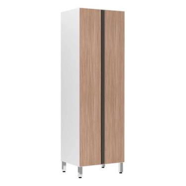 Imagem de Paneleiro Torre 70cm 2 Portas 5 Prateleiras Pérola Luciane Móveis - Lu