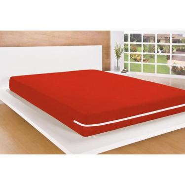 Imagem de Capa De Colchão Cama Solteiro Com Zíper Malha Gel Vermelho - Mf enxova