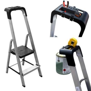 Imagem de Escada Doméstica 2 Degraus Em Alumínio Botafogo Pro Esc0022