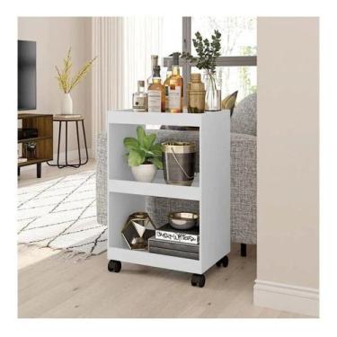 Imagem de Carrinho Multiuso com Rodinhas Bar Aparador Organizador Com 3 Pratelei