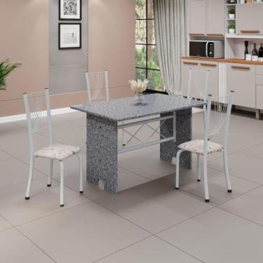 Imagem de Conjunto de Mesa Tampo de Granito Ocre com 4 Cadeiras Lorena Yescasa