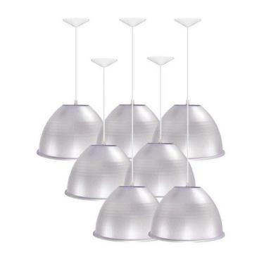 Imagem de Kit 7 Luminárias Prismática Para Galpão Pavilhão Industrial 16 Pol 40c