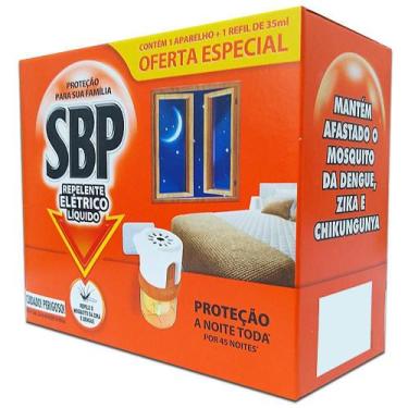 Imagem de Repelente Elétrico Líquido Sbp 45 Noites Aparelho + Refil