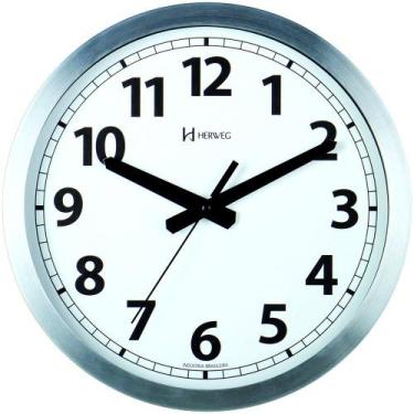 Imagem de Relógio De Parede 30 Cm Aluminio Escovado Tictac Herweg 6711