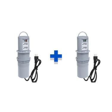 Imagem de Kit Torres Tomada Totem Manual Alça 2Tom 20A 2 e 2 USB 4.9A - CONNECT 