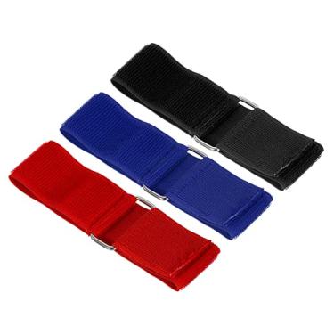Imagem de PATIKIL 3 Legged Race Bands, 3 Pack Nylon Elastic Tie for Outdoor Birthday Party Field Day Carnival Relay Game (Blue, Black, Red)