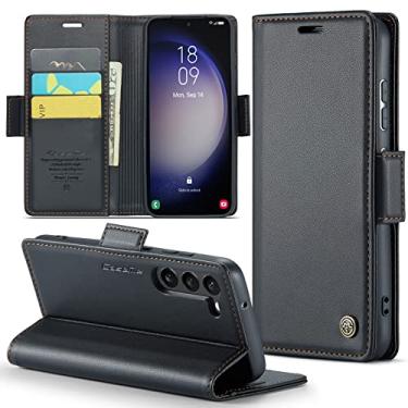 Imagem de Lxisxcna Capa carteira para Samsung Galaxy S23 5G com [bloqueio RFID] Suporte magnético para cartão, capa protetora flip de couro para Samsung Galaxy S23 5G 6,1 polegadas - preta