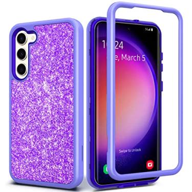 Imagem de Coolwee Capa protetora completa para Galaxy S23 Plus 5G - 16.8 cm resistente híbrido 3 em 1 resistente à prova de choque mulheres meninas para Samsung Galaxy S23 Plus 6,6 polegadas roxo claro