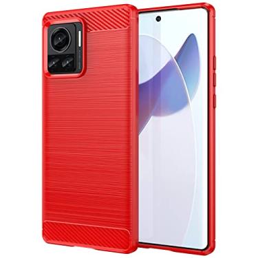 Imagem de Monwutong Capa de telefone de ajuste fino para Motorola Edge 30 Ultra, capa de design moderno de fibra de carbono macia com grau militar à prova de choque e proteção de lente de câmera de tela para