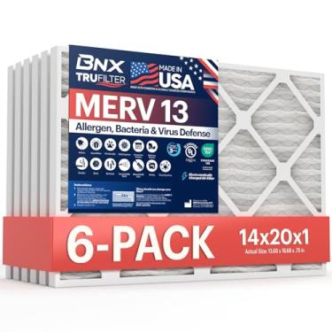 Imagem de BNX MERV 13 Filtro de ar 35,5 x 50,8 x 20,1 - Feito nos EUA - Filtro de ar condicionado plissado eletrostático HVAC AC - Remove pólen, mofo, bactérias