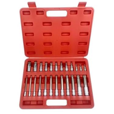 Imagem de VCT Conjunto de soquetes de 24 peças com estrias longas e estrias curtas S2 STEEL XZN triplo quadrado