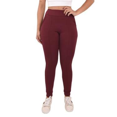 Imagem de Calça Jogger Feminina Cintura Alta Elastano Envio Imediato Malha Crepe