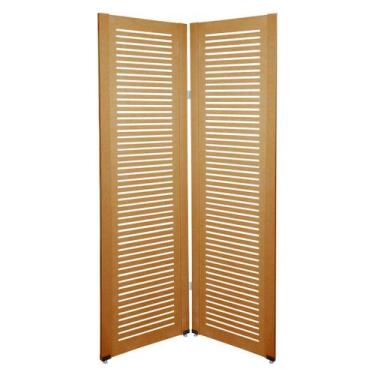 Imagem de Biombo Ripado 2 Folhas c/ 04 Pezinhos - ComercialMasul