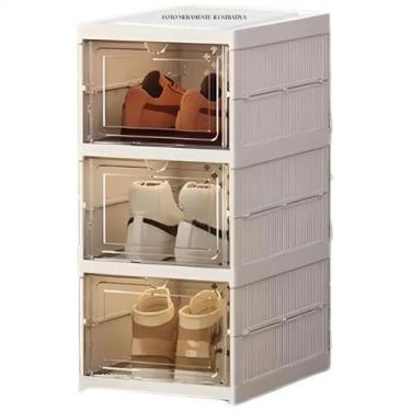 Imagem de Prateleira Vertical Empilhável Sapateira Caixa Tênis 3 Andares - Breta