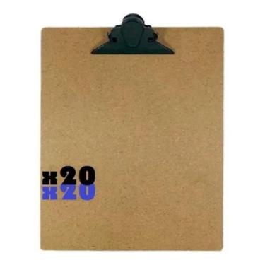 Imagem de 20 prancheta madeira 1/2 oficio a5 garra plastica leve 5032 - INDÚSTRI