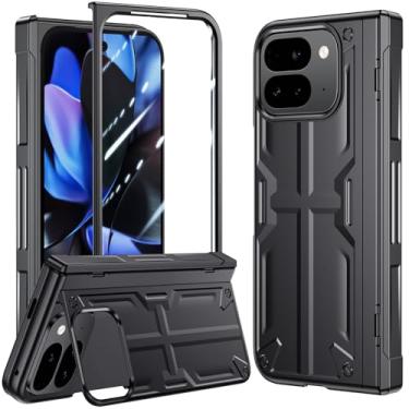 Imagem de Capa fina para Google Pixel 9 Pro Fold, com suporte grande oculto, proteção total da dobradiça, protetor de tela frontal, proteção de 360 graus, capas de telefone originais para Pixel-9-Pro Fold,
