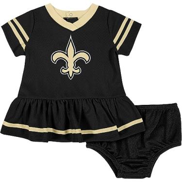 Imagem de NFL Vestido Jersey New Orleans Saints Team e capa de fraldas, preto/dourado New Orleans Saints, 0-3 meses