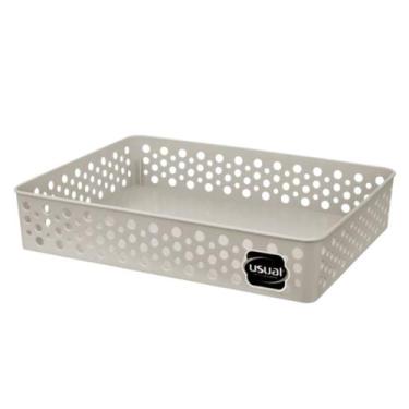 Imagem de Cesto Organizador Grande 34 x 26 x 6,5 Cestinho Caixa Gaveta Organizad