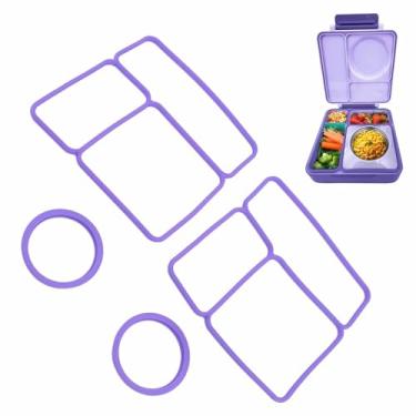 Imagem de Junta de Vedação da Tampa de 2 Pces, Vedação Hermética do Recipiente de Alimento do Silicone Substituição da Gaxeta para a Lancheira de Omiebox (PURPLE)