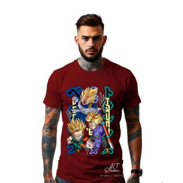 Imagem de Camiseta Personalizada Estampa Vegeta Masculina Algodão Estampada Gola
