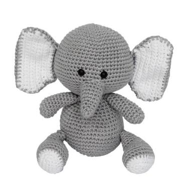 Imagem de Elefante Guga Amigurumi Crochê Quarto Bebê Infantil Unissex - Potinho 