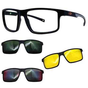 Imagem de Oculos Mormaii Swap 5 6127 APJ Preto Fosco Com 3 Clipons, G15, Red, No