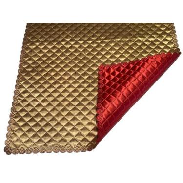 Imagem de Caminho de Mesa Natal Trilho 48cm X 1,48m Cetim Matelassê - Fitas e Fe