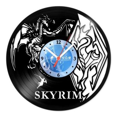 Imagem de Relógio De Parede Disco Vinil Jogos e Games - Skyrim - VJG-028 - Moder